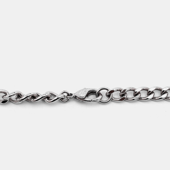 CHANEL Logo Crystal Silver Tone Necklace - Picture 5 of 7